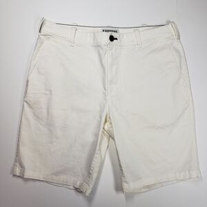 Express Cream Men's Flat Front Shorts